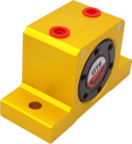 Vista 3 de Paquete de 5 vibradores de turbina neumática de 1/8 pulgadas, vibrador industrial silencioso dorado para tolva dorada con silenciador gratis