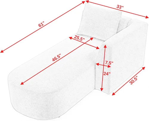 Vista 103 de Quarte Sofá seccional en forma de U, sofá modular con dos asientos individuales, dos sillas, combinación de bricolaje, tela de hilo en bucle Beige/5