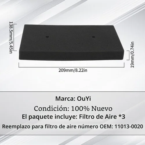 Vista 2 de Filtro de aire 11013-0020 HFA2505 compatible con Kawasaki Ninja 250R EX250 Ninja 300 EX300 EX300A EX300B 2008-2017