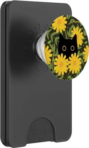Vista 7 de Bonito diseño de girasol, estético, negro, gato, verde, salvia, PopSockets intercambiables PopGrip