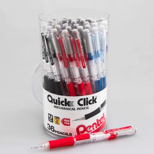 Vista 19 de Pentel QUICK CLICK - Portaminas (0.020 in), barril violeta, caja de 12 lápices (PD215V)