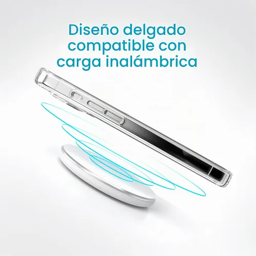 Vista 5 de Speck Funda MagSafe para iPhone 15 Pro, protección contra caídas y cámara, funda transparente para teléfono, compatible con carga inalámbrica, se
