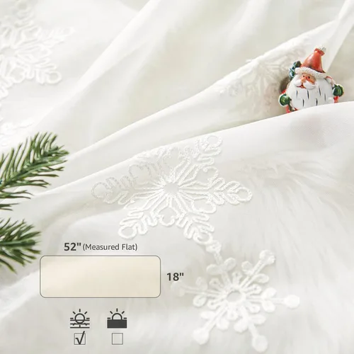 Vista 9 de jinchan Cenefa de cortinas de Navidad transparentes de copo de nieve de 18 pulgadas de largo, decoraciones de Navidad, tratamiento de ventana