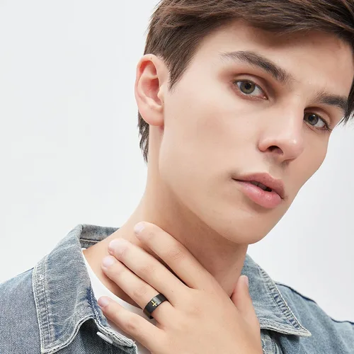 Vista 7 de Anillos de cruz para hombre, anillos de titanio puro de alta calidad para hombres, señor Jesús cristiano, 0.315 in, negro, plata, anillo de boda