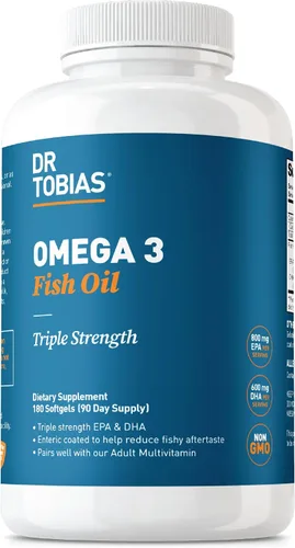 Vista 11 de Dr. Tobias Omega 3 Aceite de Pescado, 2000 mg Fuerza Triple con 800 mg EPA 600 mg DHA Por Porción, Suplementos de Aceite de Pescado Omega 3