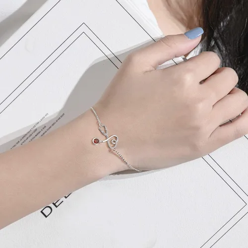 Vista 5 de Palpitate Pulsera de plata de ley 925 para mujer y niña, piedra natal, estetoscopio, regalo para estudiantes de enfermería, graduación, cumpleaños
