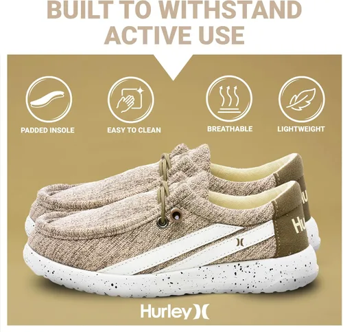 Vista 5 de Hurley Melky - Zapatos de lona para niños y niñas, mocasines con cordones
