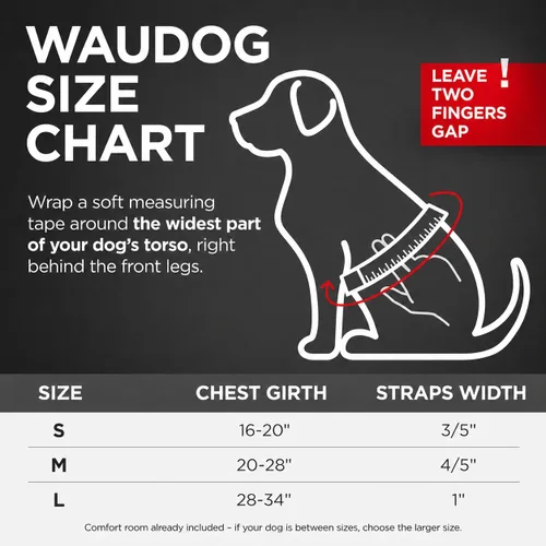 Vista 3 de WAUDOG Arnés impermeable para perro con etiqueta de código QR y cierre de metal Quick Dry Adjustable Heavy Duty Back Clip Harness for Small Medium
