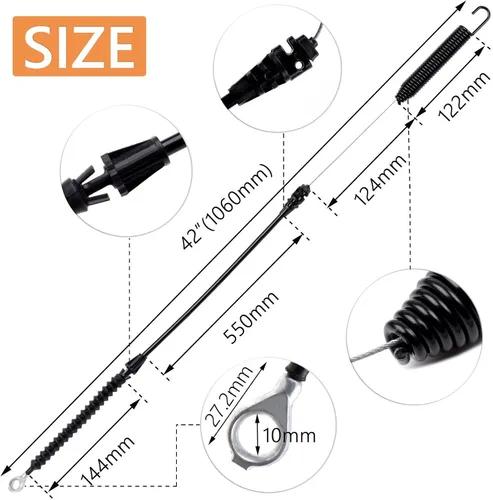 Vista 4 de 946-05124A Cable de compromiso de cubierta para artesano, Cub Cadet, MTD, Huskee, Murray, Troy-Bilt Bolens, máquinas de patio, cortacésped Yard-Man
