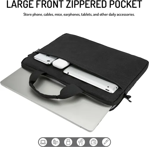 Vista 2 de Funda protectora para computadora portátil de 14 a 15 pulgadas, con asa y correa para el hombro, compatible con MacBook Air M5 M4 M3 M2 Acer ASUS HP
