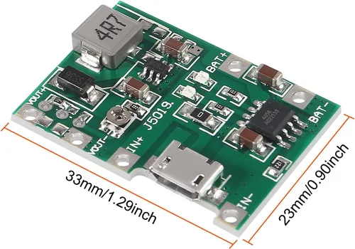 Vista 4 de 10 unids 18650 18650 Li-ion cargador de batería módulo 2A USB TP4056 ajustable Boost Módulo DC-DC 3.7V a 5V 9V 12V Step Up Boost Módulo DIY Kit