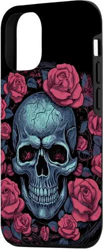 Vista 2 de Funda para iPhone 14 Skull and Roses Red Floral Dark Goth Horror Skull Case