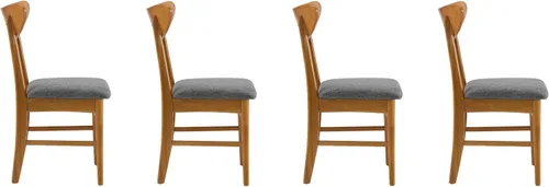 Vista 4 de Crosley Furniture Landon - Juego de 4 sillas de comedor de madera modernas de mediados de siglo con asiento tapizado, silla de cocina, bellota