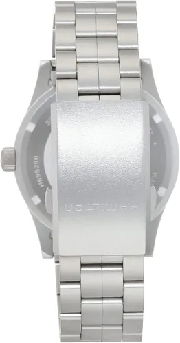 Vista 3 de Hamilton Watch Khaki Field Mechanical 42mm Case, White Dial, Silver Stainless Steel Bracelet (Model H69529113)