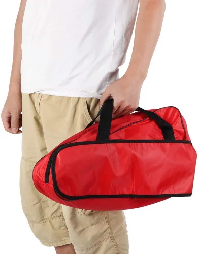 Vista 5 de TOPINCN Bolsa de transporte para motosierra, de tela Oxford, portátil, con asa y cremallera larga para motosierras de 12/14/16 pulgadas, color rojo