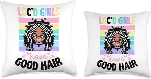 Vista 3 de Locs Afro Dreadlocks Love Beauty Hair Loc'd Good Hair Black American African Girl Throw Pillow, 16x16, Multicolor