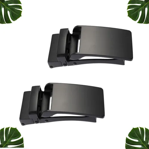 Vista 3 de EXCEART 2 hebillas de cinturón para hombre de aleación de negocios con hebilla automática única para cinturón (negro)