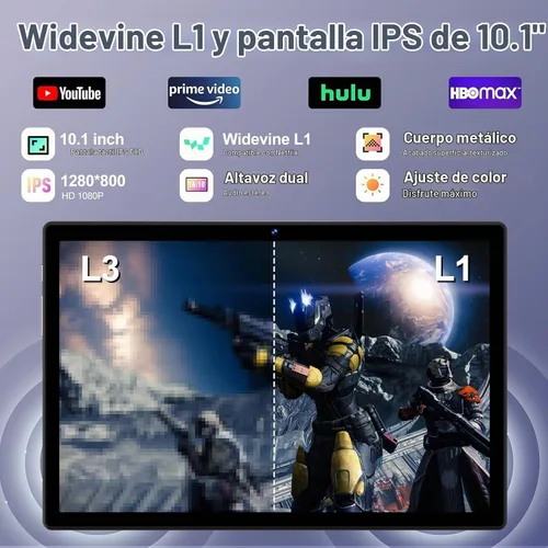 Vista 5 de ZIOVO Tablet Android de 22 GB de RAM, 128 GB de ROM de 1 TB, 10.1 pulgadas 8000 mAh Octa-Core Tablet con teclado y mouse, GPS, Widevine L1, pantalla