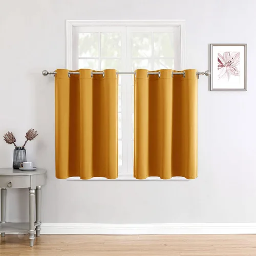 Vista 60 de ChrisDowa - Cortinas cortas para ventana de 40 pulgadas para dormitorio - Cortinas cortas con ojales y aislamiento térmico para oscurecer