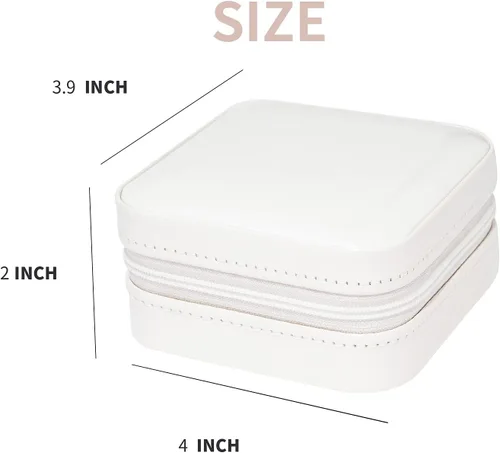 Vista 5 de KElofoN Joyero de viaje, joyero de viaje, organizador de joyas de viaje, caja organizadora de joyas pequeña para niñas y mujeres con espejo