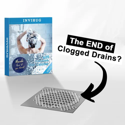 Vista 8 de INVIHUG, 25 Pack, Adhesivos de Malla Desechables para Recogedor de Pelo en la Drenaje de Ducha, Recogedor de Pelo Desechable para Drenaje. (Blanco)