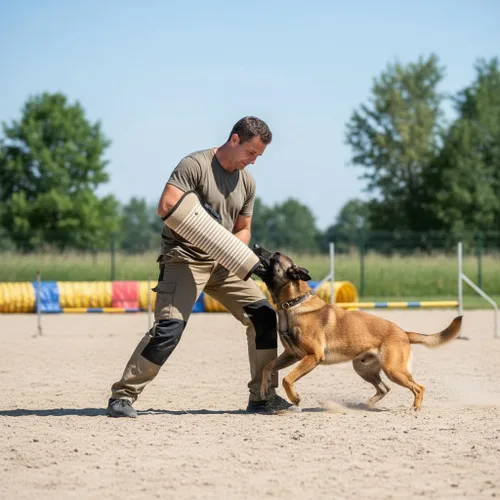 Vista 5 de Morezi Manga para mordeduras de perro para perros grandes, equipo de entrenamiento de yute fuerte, apto para Pit Bull pastor alemán K9, cachorro