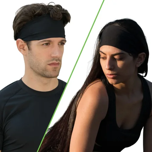 Vista 5 de Diademas para hombres y mujeres Banda deportiva para hombre y diadema deportiva que absorbe la humedad, bandas de sudor para correr, entrenamiento