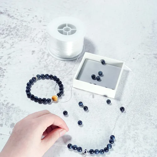 Vista 6 de Pulsera de ojo de tigre para hombres y mujeres, pulsera de cuentas de piedra azul, pulsera de pareja de plata de ley 925, regalo de joyería, Piedra