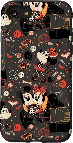 Vista 18 de iPhone 16 Disney Mickey Mouse & Minnie Mouse Scary Sweet Halloween Case