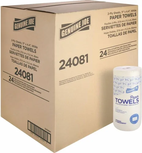 Vista 4 de Genuine Joe - GJO24080 Toallas de papel de dos capas en rollo para el hogar (paquete de 30) - BLANCO
