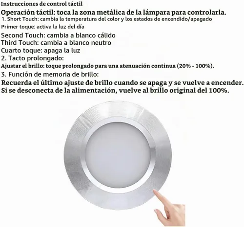 Vista 2 de Luces LED de 12V para RV, Barco, Remolque, Camper - Control táctil de 3 temperaturas de color, luz empotrada mini de bajo voltaje regulable, paquete