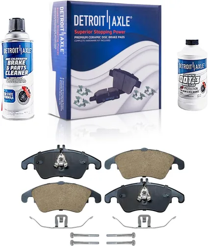 Vista 64 de Detroit Axle - Kit de freno delantero para Dodge Ram 1500 Durango Dakota Chrysler Aspen Dakota Driver Side Disco Freno Pinza de freno de cerámica