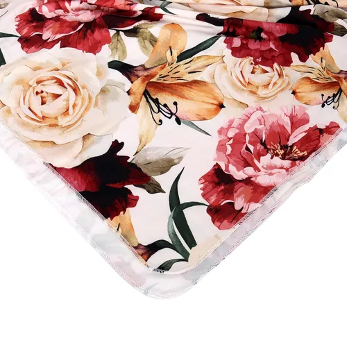 Vista 7 de Galabloomer - Conjunto de cobija con diadema, diseño de flores, para envolver bebé