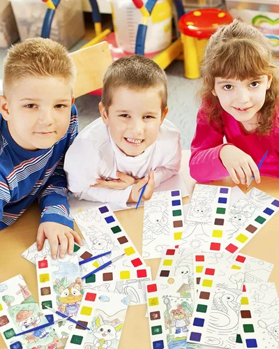 Vista 6 de Vileafy Recuerdos de fiesta de pintura sin desorden para niños de 4 a 8 años, libro para colorear con agua de animales con 21 pinceles, kit