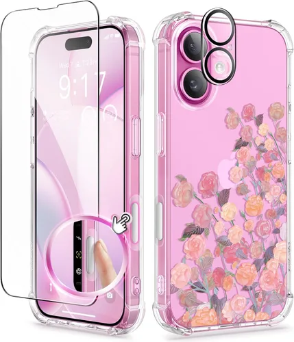 Vista 22 de GVIEWIN - Funda para iPhone 11 con protector de pantalla + protector de lente de cámara, cubierta protectora transparente suave de poliuretano