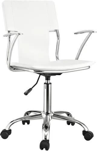 Vista 4 de Modway Silla de oficina giratoria de piel sintética de estudio en color blanco