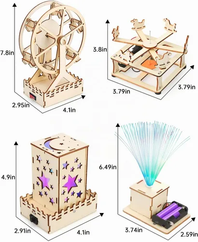 Vista 8 de Poraxy Kits STEM 4 en 1 para niños de 8 a 10 años, kits de ciencia proyectos de construcción para niños, juguetes STEM para niños y niñas de 8 a 13