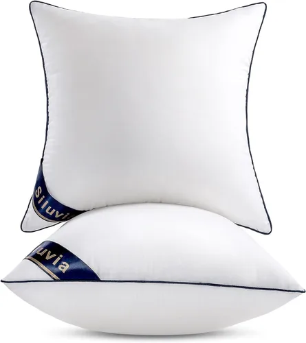 Vista 13 de Siluvia - Rellenos de almohada decorativos de 12 x 20 pulgadas, rellenos de almohada cuadrados para interiores de sofá, par de rellenos de almohada