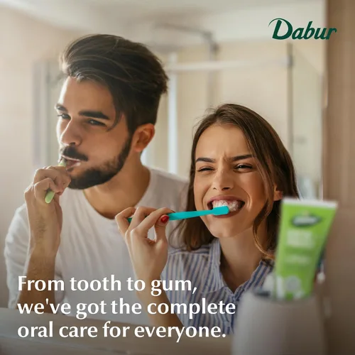 Vista 6 de Dabur Pasta de Dientes Herbal - Cuidado Bucal con Fórmula Completamente Natural y Sin Flúor y Pasta de Dientes Saludable Bliss - Brillo Infundido