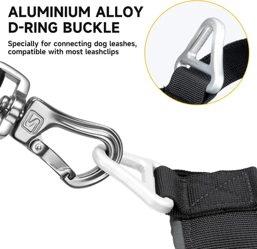 Vista 5 de EXCELLENT ELITE SPANKER Arnés sin tirones, arnés de nailon para perro, arnés ajustable para perros pequeños, arnés acolchado, entrenamiento para BLK