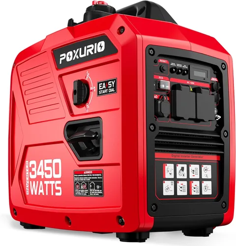 Vista 11 de Generador inversor de combustible dual de 2450 vatios para uso doméstico, tanque de combustible grande de 1.6 galones hasta 8.3 horas de uso