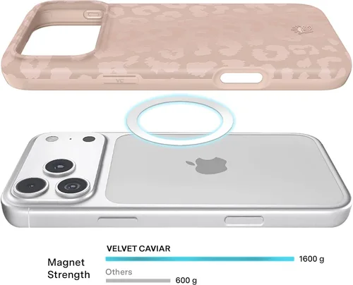 Vista 1037 de VELVET CAVIAR Funda para iPhone 15, compatible con MagSafe, probada contra caídas de 10 pies, fundas protectoras de diseño, leopardo color rosa