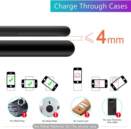 Vista 3 de Cargador inalámbrico, ANGELIOX USB-C 7.5 W cargador inalámbrico rápido para cargar iPhone Xs Max/XS/XR/X/8/8+, estación de carga inalámbrica de 10 W