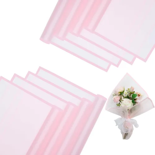 Vista 9 de HYSSINOWRAP 20 hojas de papel de regalo de flores. Papel de regalo de ramo de flores. Suministros de floristería coreana, 22.8 x 22.8 pulgadas Negro
