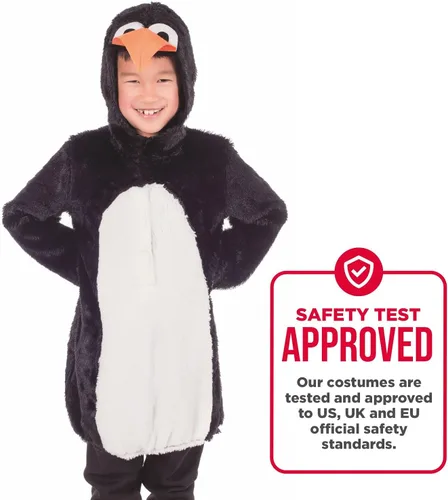 Vista 6 de fun shack Disfraz de pingüino para niños, diseño de animales, Navidad, Halloween, niñas, niños, personajes para niños, talla S, M, L, XL