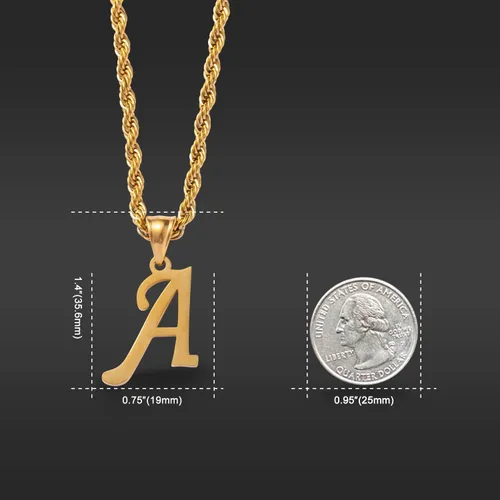 Vista 3 de Kalapure Colgante con inicial de oro de 14 quilates, collar con letra Alpahbet personalizado de la A a la Z, colgante con inicial, collares