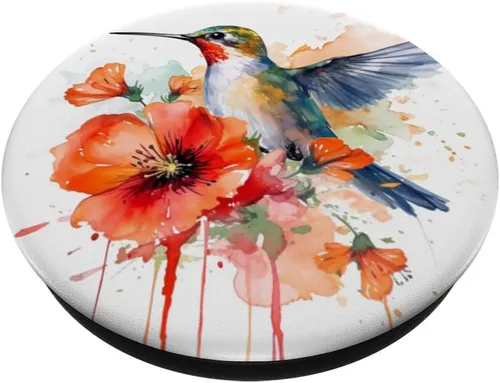 Vista 2 de PopSockets PopGrip intercambiables con diseño de flor de amapola