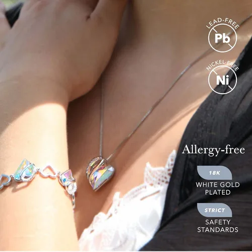 Vista 2 de Leafael - Collares para mujer, dije de corazón de amor infinito con cristales de piedra natal, cadena chapada en plata de 18 + 2 pulgadas, regalo
