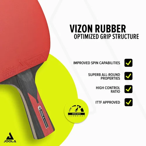 Vista 9 de JOOLA Infinity Carbon Professional Table Tennis Paddle with Cover – Ergonomic Comfort Grip - ITTF Approved Rubbers - Competition Paddle for Powerful