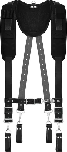 Vista 7 de FUERI Liguero de cinturón de herramientas con 4 bucles en D desmontables para cinturón de herramientas de construcción Liga de trabajo con clips